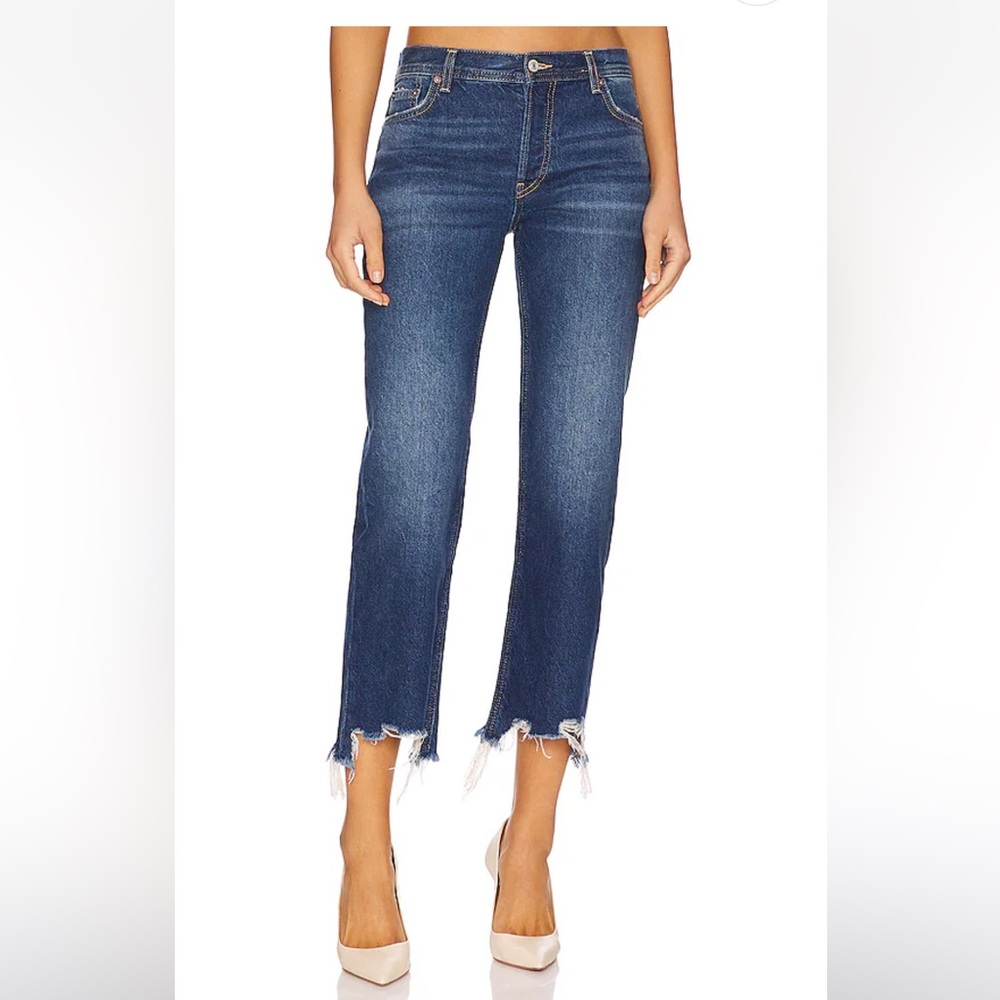 FREE PEOPLE WE THE FREE, Maggie‎ Mid Rise Straight Size 25 Raw Hem